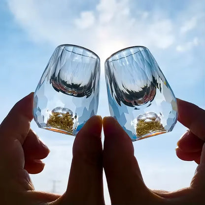 Kin Glas mit Goldakzent · 1+1 gratis